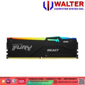 Kingston 16GB 5600MT/s DDR5 CL40 DIMM FURY Beast RGB