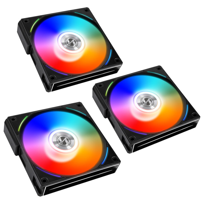 LIAN LI UNI FAN AL120-3B RGB BLK 3X 12CM FAN PACK W/CON. - Image 2