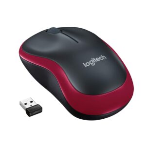 LOGITECH WIRELESS MOUSE M185 ( RED )