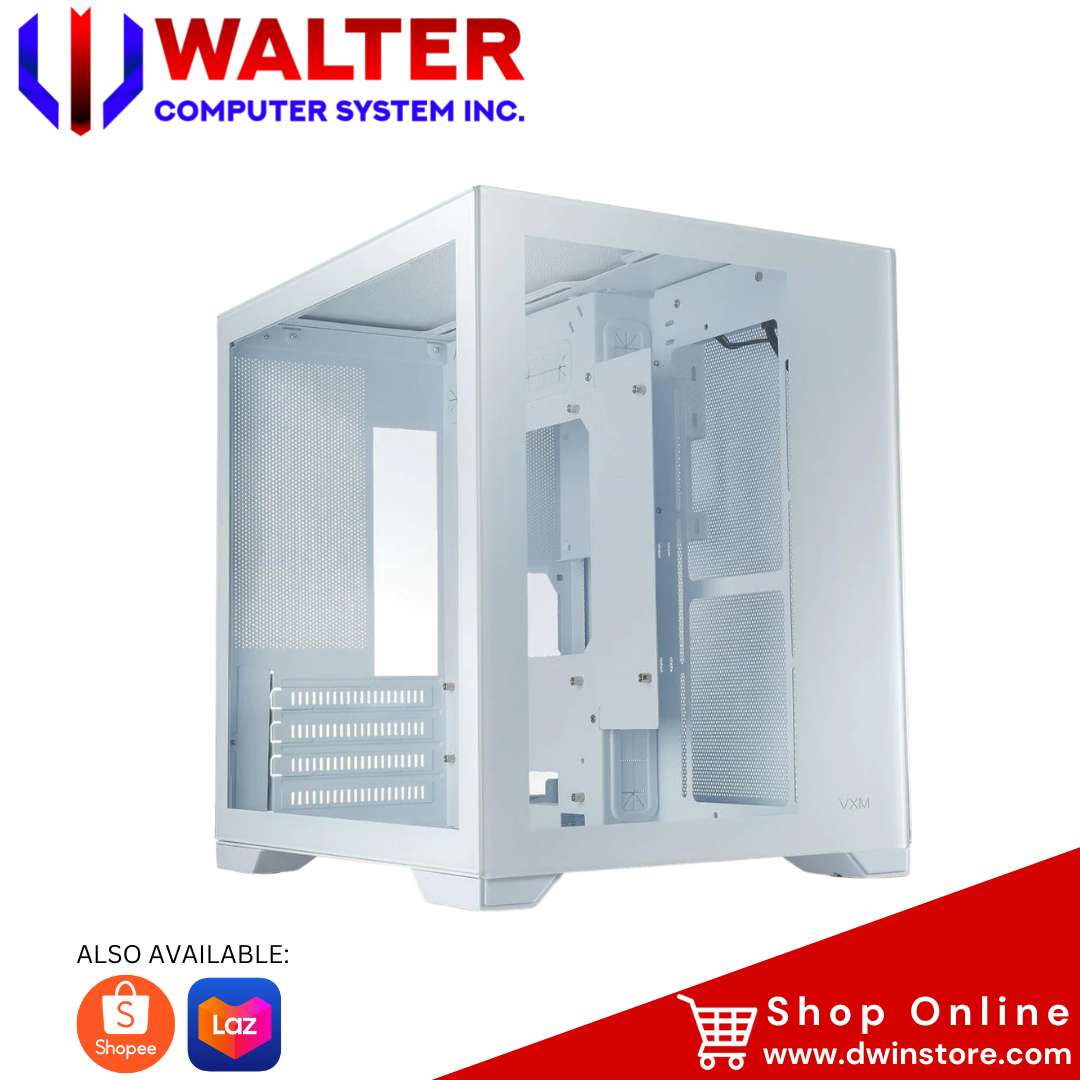 Tecware VXM TG/Mesh mATX Dual Chamber Chassis White – DWINSTORE.COM