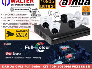 DAHUA CVI2 Full Color  KIT 4CH 1080PM WIZSENSE HDCVI CAMERA