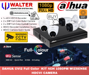 DAHUA CVI2 Full Color  KIT 4CH 1080PM WIZSENSE HDCVI CAMERA