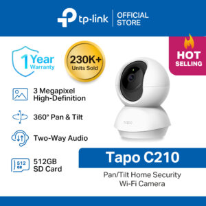 TP-Link Tapo C210 2K 3MP 360 Degree Pan/Tilt 30ft Advanced Night Vision Security Wifi Ip Cctv Camera