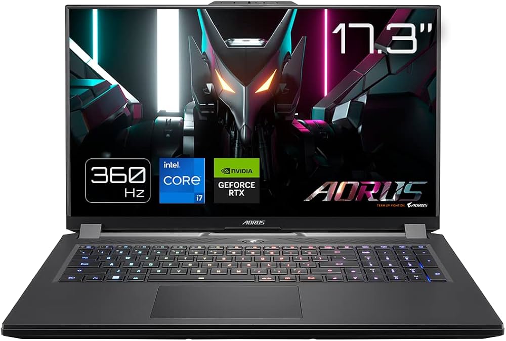 Gigabyte Aorus 17H BXF-74PH554SH Gaming Laptop | 17.3" FHD 360Hz | i7-13700H | 16GB RAM | 1TB SSD | RTX 4080 | Windows 11 Home | Aorus Notebook Bag | Gigabyte GS27Q-AP 27" Monitor