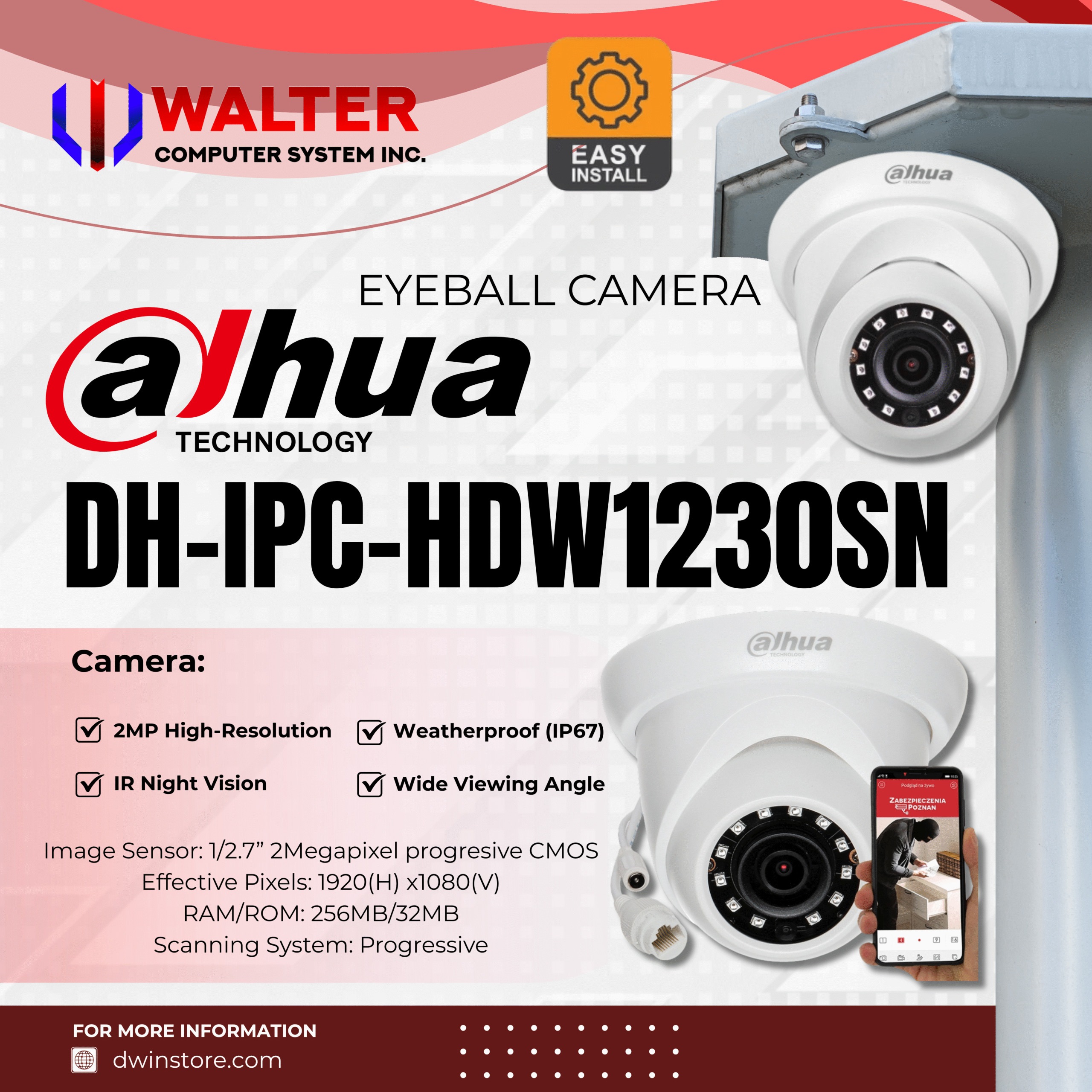 DAHUA DH-IPC-HDW1230SN EYEBALL CAMERA