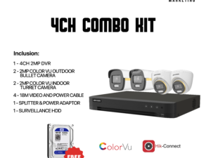 HIKVISION LITE 4CH2D2B/2MP/COLORVU KIT ) W/BUILT IN MIC