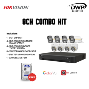 HIKVISION LITE 8CH4D4B/2MP/COLORVU KIT ) W/BUILT IN MIC