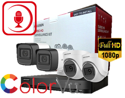 HIKVISION LITE 4CH2D2B/2MP/COLORVU KIT ) W/BUILT IN MIC - Image 2